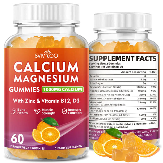 Calcium Magnesium Gummies with Zinc & Vitamin B12, D3
