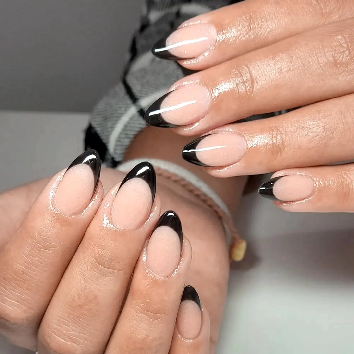 French Tip Almond  Press on Nails Set