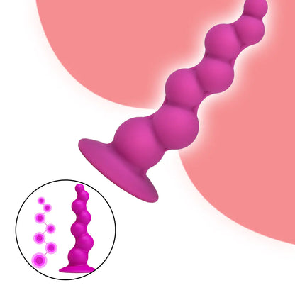 Silicone G-Spot Butt Plug with Suction for Stimulation