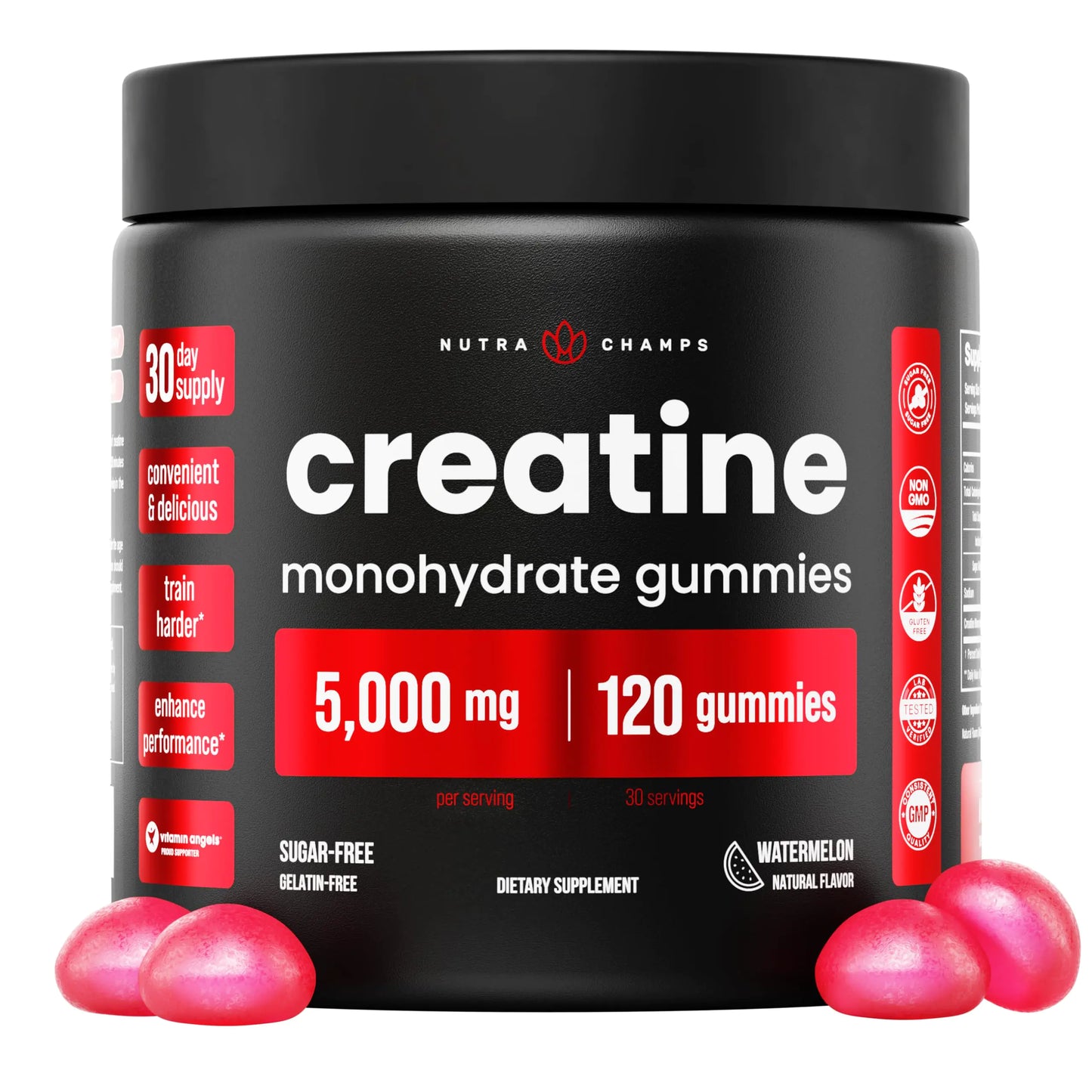 NUTRA CHAMPS Creatine Monohydrate Gummies 5g Sugar Free for Men & Women